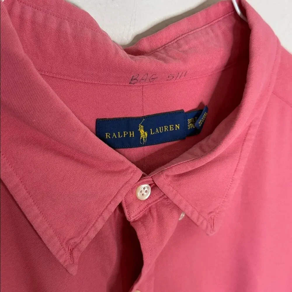 Ralph Lauren Men's Coral Button-Down Shirt Size 3XLT